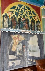 St. Francis in a mural at The Painted Church