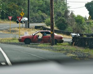 Selling DVD's on the side of the road.