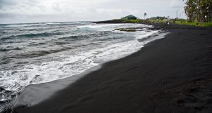 Panalu'u Black Sand Beach in Hawaii