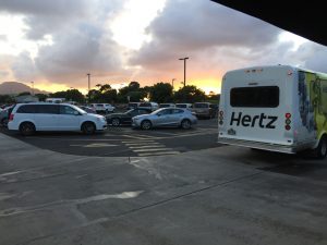 Sunest at the Hertz lot.