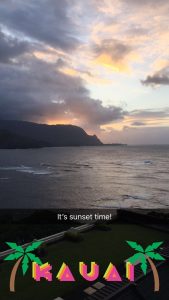 A beautiful Hawaiian sunset courtesy of Kauai.